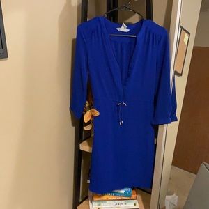 Blue low cut dress